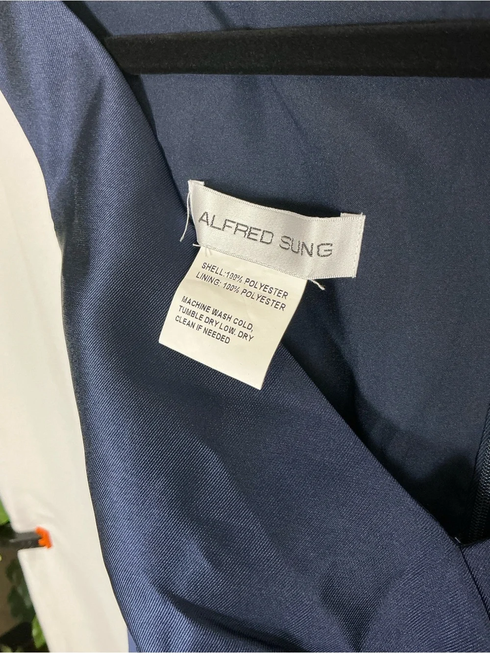 ALFRED SUNG Midnight Navy Off-the-Shoulder Satin Maxi Dress - Picture 5 of 8